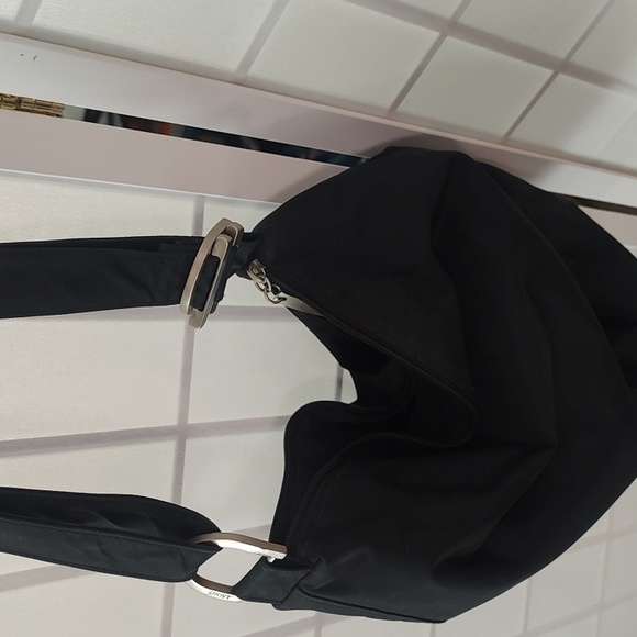 DKNY Black Crossbody Bag with Adjustable Strap and Slouchy Design - Picture 14 of 16